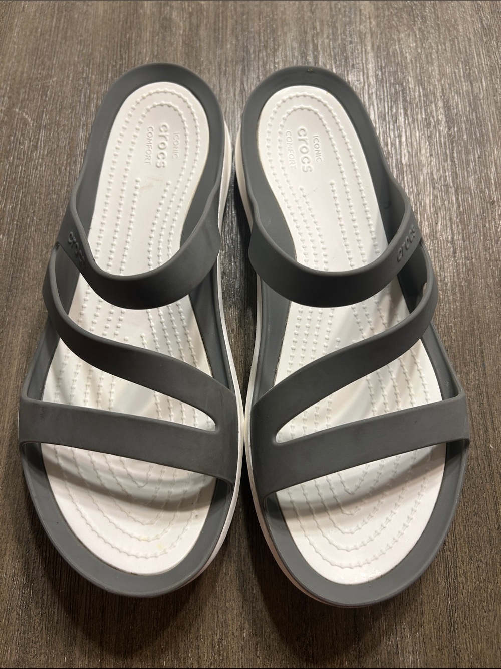 Crocs Women's Swiftwater W Sandal, Gently Used, Size W10, Color Gray.